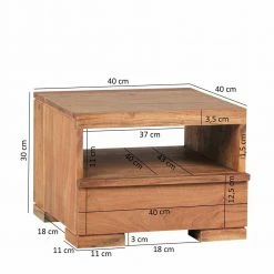 Landhaus Nachtkommode Vislan Mit Schublade -Clarendon shop landhaus nachtkommode schublade massives holz akazie vislan 02