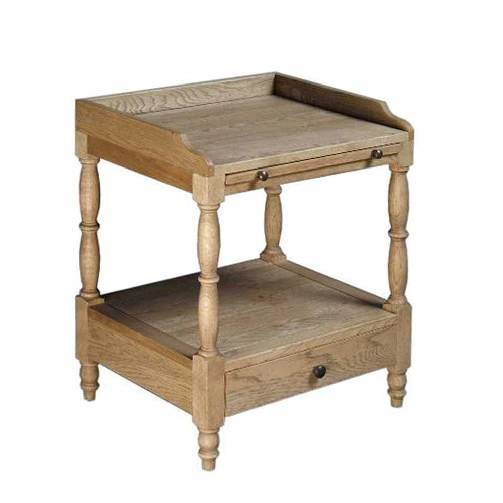 Landhaus Nachttisch In Teilmassiver Eiche Vintage Taunton Mit Schublade 4 Landhaus Nachttisch In Teilmassiver Eiche Vintage Taunton Mit Schublade – Bild 2