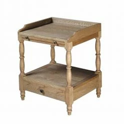 Landhaus Nachttisch In Teilmassiver Eiche Vintage Taunton Mit Schublade