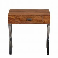 Loft Design Nachtkonsole Jimena Mit Schublade -Clarendon shop loft design nachtkonsole schublade holz massiv metall verchromt jimena 03