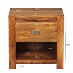 Markanter Nachttisch Hoslo Aus Holz Massiv -Clarendon shop markanter nachttisch holz massiv mit schublade hoslo 02