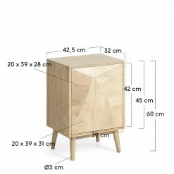 Massiver Design-Nachtschrank Aus Akazie & Mango - Apyva -Clarendon shop massiver design nachtschrank aus akazie mango naturbelassen apyva 02