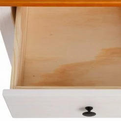 Massiver Nachttisch Mit Fach & Schublade - Ucledia -Clarendon shop massiver nachttisch mit fach schublade in weiss honig kiefer ucledia 03