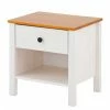 Massiver Nachttisch Mit Fach & Schublade - Ucledia -Clarendon shop massiver nachttisch mit fach schublade in weiss honig kiefer ucledia f