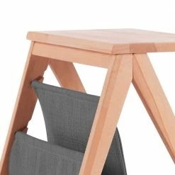 Massivholz Nachttisch Trio Mit Stoff-Ablage In Grau -Clarendon shop massivholz nachttisch stoff ablage in grau kernbuche natur geoelt trio 02