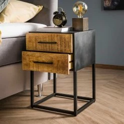 Nachtkommode In Holz White Wash - Provinca 8 Nachtkommode In Holz White Wash - Provinca -Clarendon shop nachtkommode in holz white wash und metall schwarzgrau provinca 02