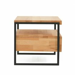 Nachtkommode Ettina In Natur Und Schwarz -Clarendon shop nachtkommode natur und schwarz holz massiv kernbuche und metall 42cm breit ettina 03