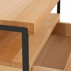 Nachtkommode Ettina In Natur Und Schwarz -Clarendon shop nachtkommode natur und schwarz holz massiv kernbuche und metall 42cm breit ettina 04