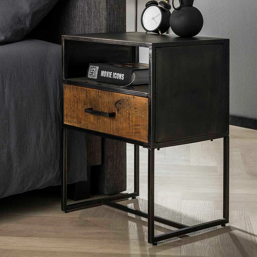 Nachtkonsole Aus Hartholz & Metall - Iwashiro 4 Nachtkonsole Aus Hartholz & Metall - Iwashiro – Bild 2