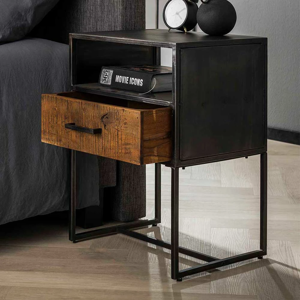 Nachtkonsole Aus Hartholz & Metall - Iwashiro 5 Nachtkonsole Aus Hartholz & Metall - Iwashiro – Bild 3