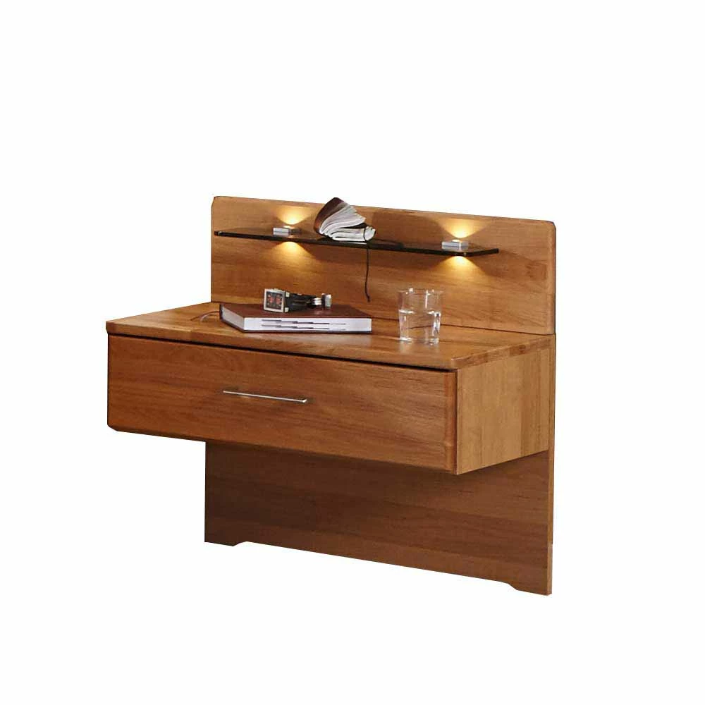 Nachtkonsolen Set Apolios Mit Glasablage Beleuchtet (2er Set) 3 Nachtkonsolen Set Apolios Mit Glasablage Beleuchtet (2er Set)