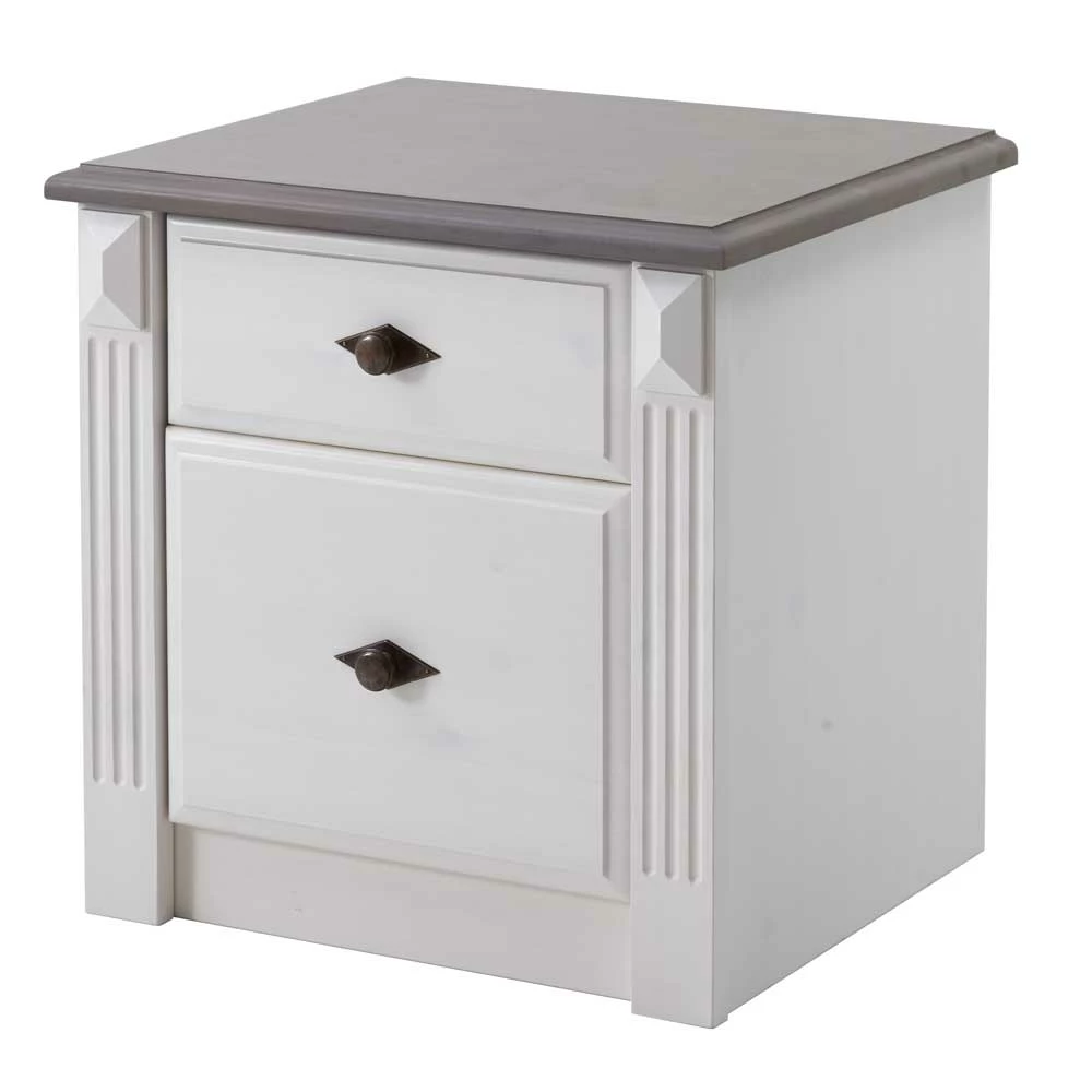 Nachtschränkchen Caneon In Grau Weiß 4 Nachtschränkchen Caneon In Grau Weiß – Bild 2