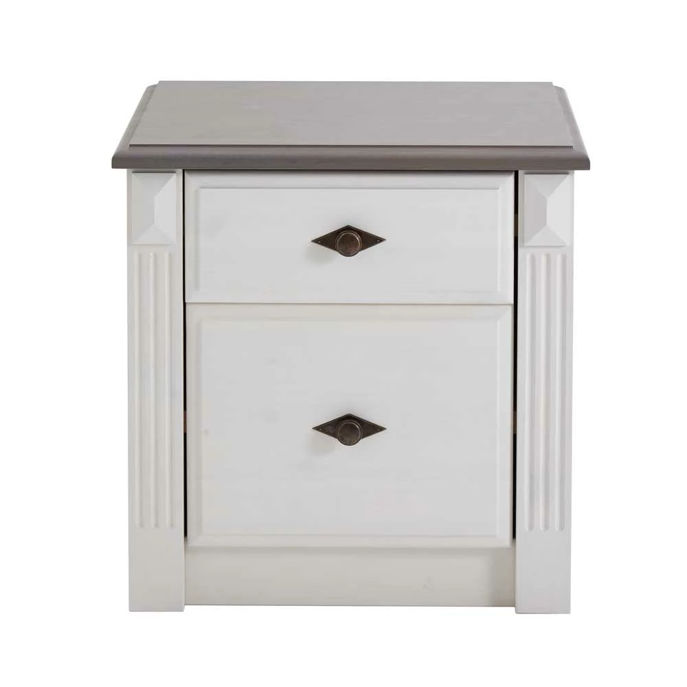 Nachtschränkchen Caneon In Grau Weiß 5 Nachtschränkchen Caneon In Grau Weiß – Bild 3