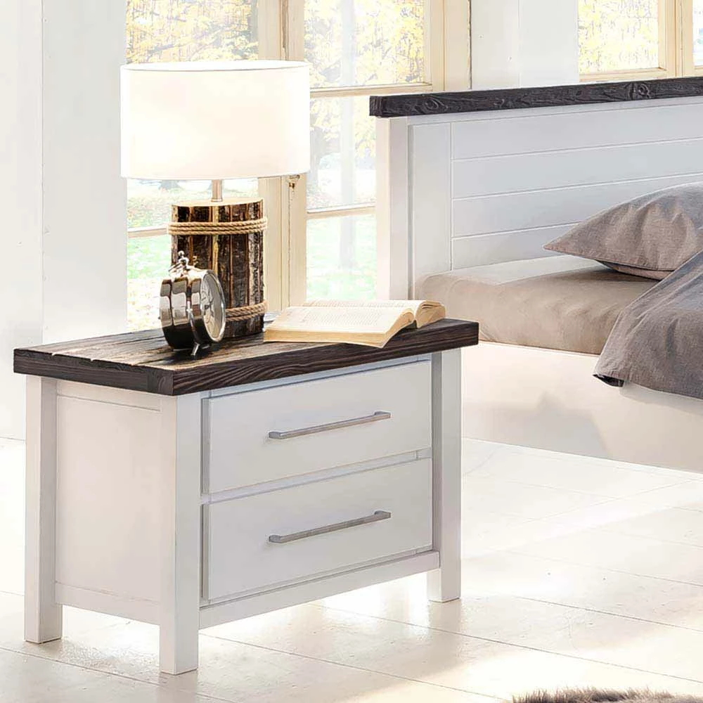 Nachtschrank Darana In Weiß Lasiert 3 Nachtschrank Darana In Weiß Lasiert – Bild 2