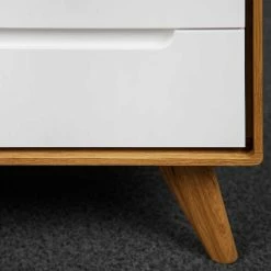 Nachttisch Kommode In Wildeiche & Weiß - Diesta -Clarendon shop nachttisch kommode in wildeiche weiss aus massivholz mdf diesta 02