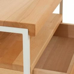 Nachttisch Regine Mit Schublade 50cm Hoch -Clarendon shop nachttisch schublade 50cm hoch massivholz kernbuche und metall weiss regine 04