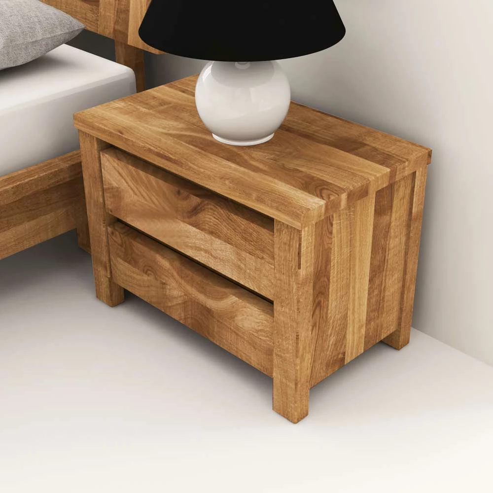 Nachttischkommode Nadalia Aus Wildeiche Massiv Geölt 4 Nachttischkommode Nadalia Aus Wildeiche Massiv Geölt – Bild 2