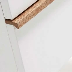 Retro Nachttisch Belice In Weiß Und Eiche Massiv -Clarendon shop retro nachttisch weiss und eiche massiv zwei schubladen 40cm breit 50cm hoch belice 04