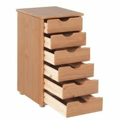 Schmale Kiefernholz Kommode Mit Sechs Schubladen - Calpano -Clarendon shop schmale kiefernholz kommode mit sechs schubladen moderne optik calpano 02