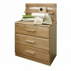 Schubladen Nachtschrank Navumel In Eiche Teilmassiv (2er Set)