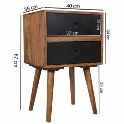 Schubladen Nachtschrank Cospic Hohe Ausführung 67cm -Clarendon shop schubladen nachtschrank hohe ausfuehrung 67cm holz sheesham massiv schwarz cospic 02