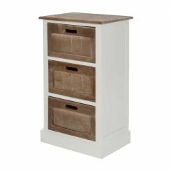 Shabby Nachtkommode Benet In Weiß Holz
