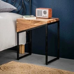 Clarendon shop -Clarendon shop stylischer design nachttisch aus akazie metall in schwarz orchid 01