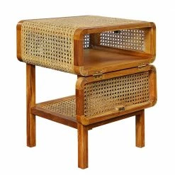 Teak Holz Nachtkommode Mit Wiener Geflecht - Teako 10 Teak Holz Nachtkommode Mit Wiener Geflecht - Teako -Clarendon shop teak holz nachtkommode mit wiener geflecht aus rattan teako 02