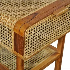 Teak Holz Nachtkommode Mit Wiener Geflecht - Teako 11 Teak Holz Nachtkommode Mit Wiener Geflecht - Teako -Clarendon shop teak holz nachtkommode mit wiener geflecht aus rattan teako 03