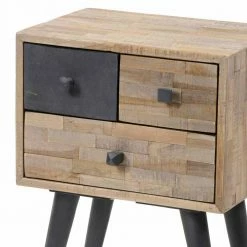 Teak Kleinkommode Mit 3 Schubladen Sogica Im Loft Style -Clarendon shop teak kleinkommode mit 3 schubladen im loft style sogica 02