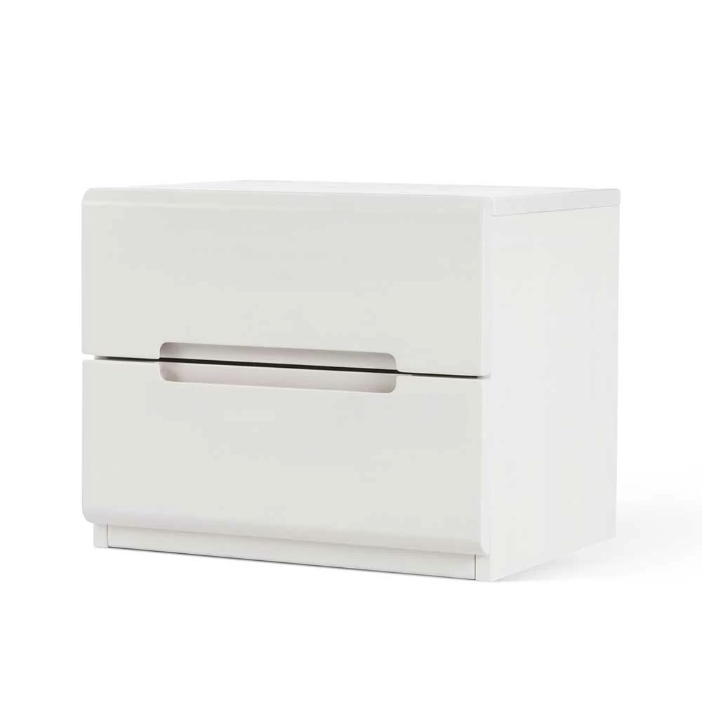 Weiß Lackierte Nachtkommode Cantabria Aus Massiver Buche 4 Weiß Lackierte Nachtkommode Cantabria Aus Massiver Buche – Bild 2