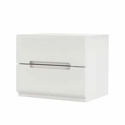 Weiß Lackierte Nachtkommode Cantabria Aus Massiver Buche