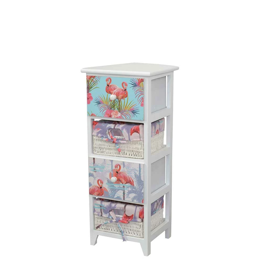 Weiße Hochkommode Im Flamingo Style - Vivossa 3 Weiße Hochkommode Im Flamingo Style - Vivossa