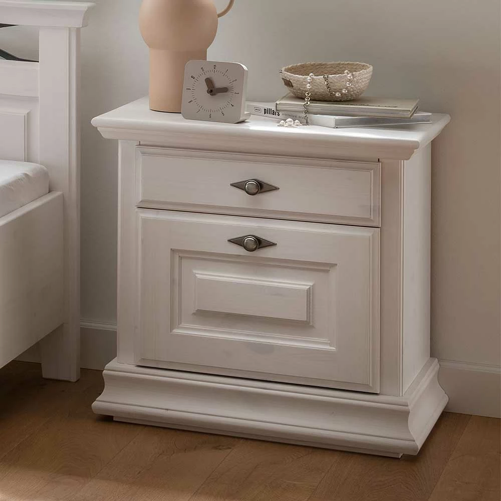Weiße Nachtkommode Im Country Style - Beato 5 Weiße Nachtkommode Im Country Style - Beato – Bild 3