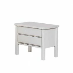 Weiße Nachtkommode Mit 2 Schubladen Vanilla Aus Buche Massiv