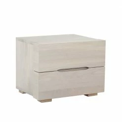 Wildeiche Nachtschrank Slobozia In Weiß Geölt